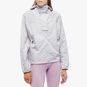 VARLEY TERRACE Hooded Windbreaker Jacket Metallic Ash Grey Long Sleeve Small